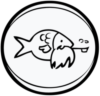Logo du studio, un poisson barbu fumant la pipe © Mayliss Clara